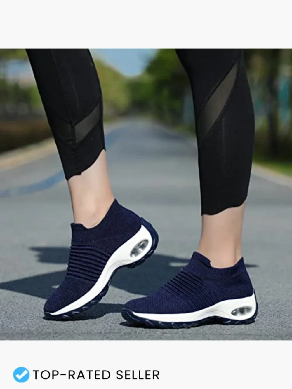 Women's Slip On Walking Sneakers Cushioned Comfort Athletic Shoes for Work
